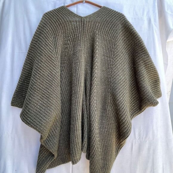 Anthropologie Akemi + Kin poncho style cardigan with metallic thread OS - Picture 4 of 6